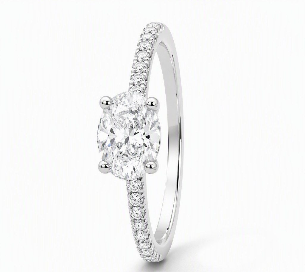 Oval Lab Grown Diamond Solitaire Engagement Ring