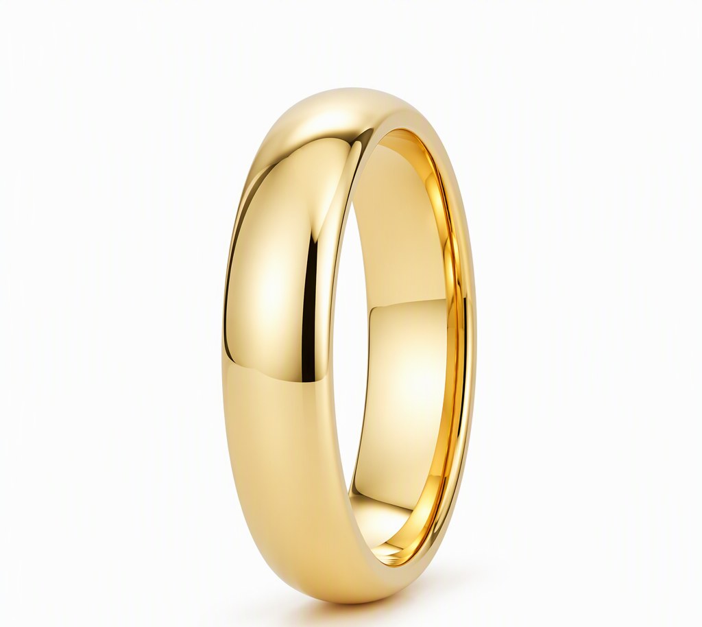 Classic Dome Comfort-Fit Gold Wedding Band