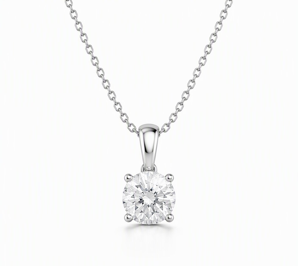 Round Lab Grown Diamond Solitaire Pendant